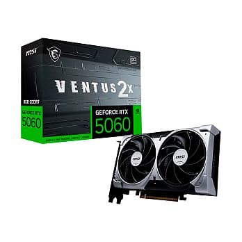 Placa de Vídeo MSI RTX 5060 8G VENTUS 2X OC Geforce NVIDIA, 8GB, GDDR7, 128 bits, 2535 MHz, DLSS 4, Ray Tracing - 912-V537-033