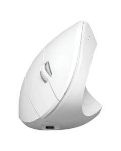 Mouse Sem Fio Recarregavel Vertical Ergonomico Ortopedico Power Fit 1600 DPI Branco USB - PM300