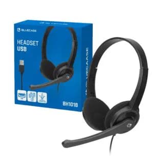 Headset Bluecase Office USB C/ Placa de Som Preto…