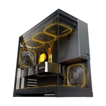 Gabinete Geometric Future Model 5 Preto e Cinza S/ Fan - GEO-M5-BG