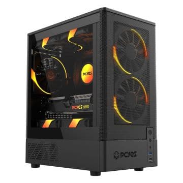 Gabinete PCYES Gamer kauri Black Vulcan - Lateral Em Vidro Temperado Usb 3.0 Micro Atx - GKRIBV
