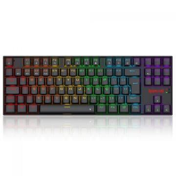 Teclado Mecânico Redragon Gamer Kumara Elite Rainbow Preto Switch Brown Wireless - K552-KRS (PT-BROWN)