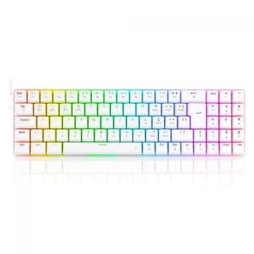Teclado Mecânico Redragon Gamer Ashe RGB Branco Switch Brown - K626-KB-W (BROWN)