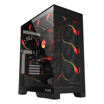 Gabinete PcYes Gamer Forcefield Flow Black Vulcan Lateral e Frontal em Vidro S/ Fan - GFFFBV