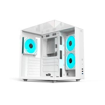 Gabinete C3Tech Gamer Aquarius Branco Lateral de Vi…