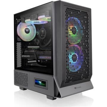 Gabinete Thermaltake Gamer Ceres 300 TG ARGB Black Win c/ 3 Fans Preto - CA-1Y2-00M1WN-00