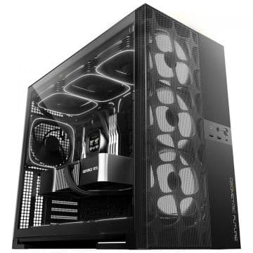 Gabinete Gamer Geometric Future Model 5 Vent Preto C/ Lateral de Vidro C/ 5 Fans - GEO-M5VF-B