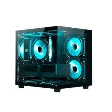 Gabinete C3Tech Gamer Aquarius Preto Lateral de Vid…