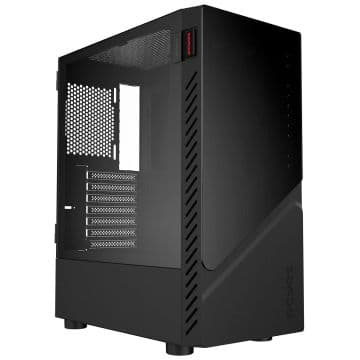 Gabinete PcYes Gamer Set Black Vulcan Lateral em Vidro S/ Fan - GSBVPBR
