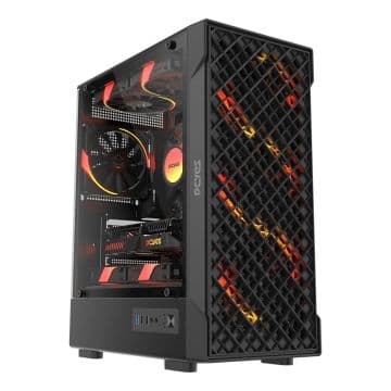 Gabinete PcYes Gamer Velyr Black Vulcan Lateral em Vidro Temperado S/ Fan - GVLYBV