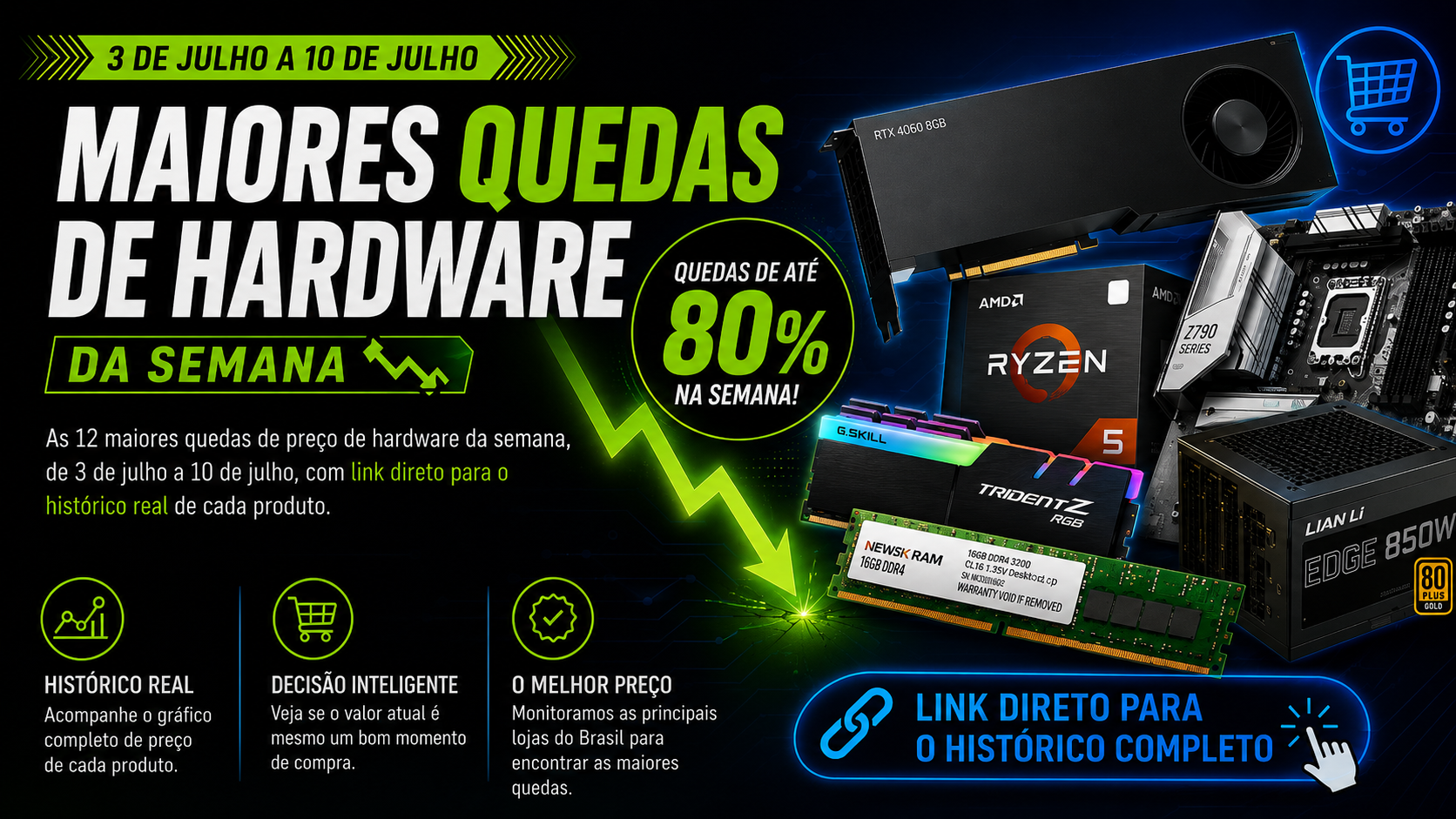 Maiores quedas de hardware da semana (3 de julho a 10 de julho)